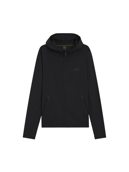 FELPA CON CAPPUCCIO ZIP CON LOGO RIFLETTENTE HUGO BOSS | 50531224001